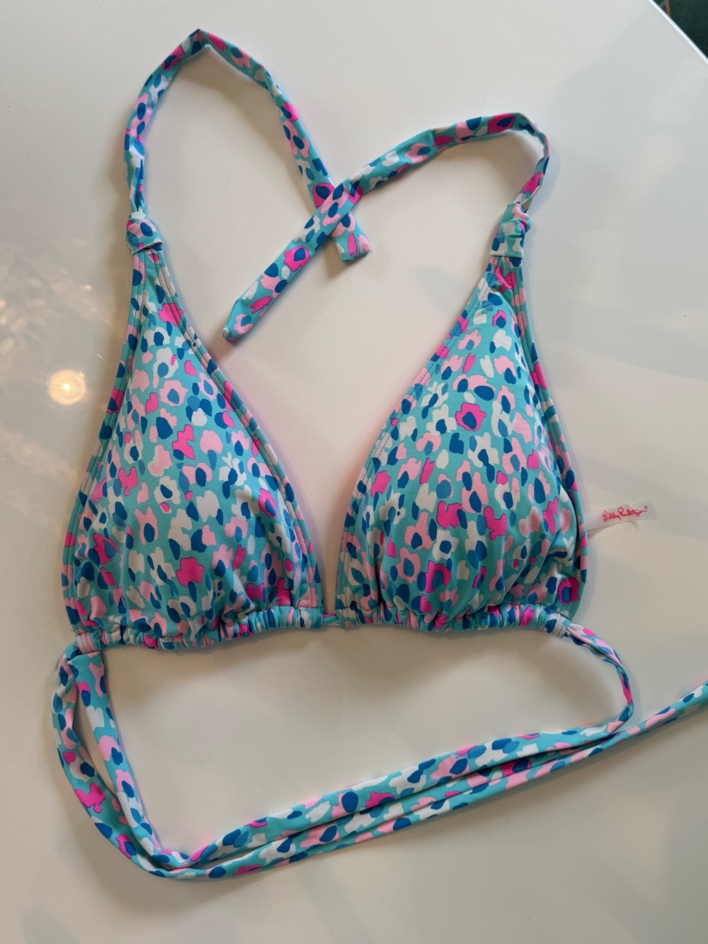 2 Lilly Pulitzer Triangle Bikini Tops sz 14 - Picture 2 of 7